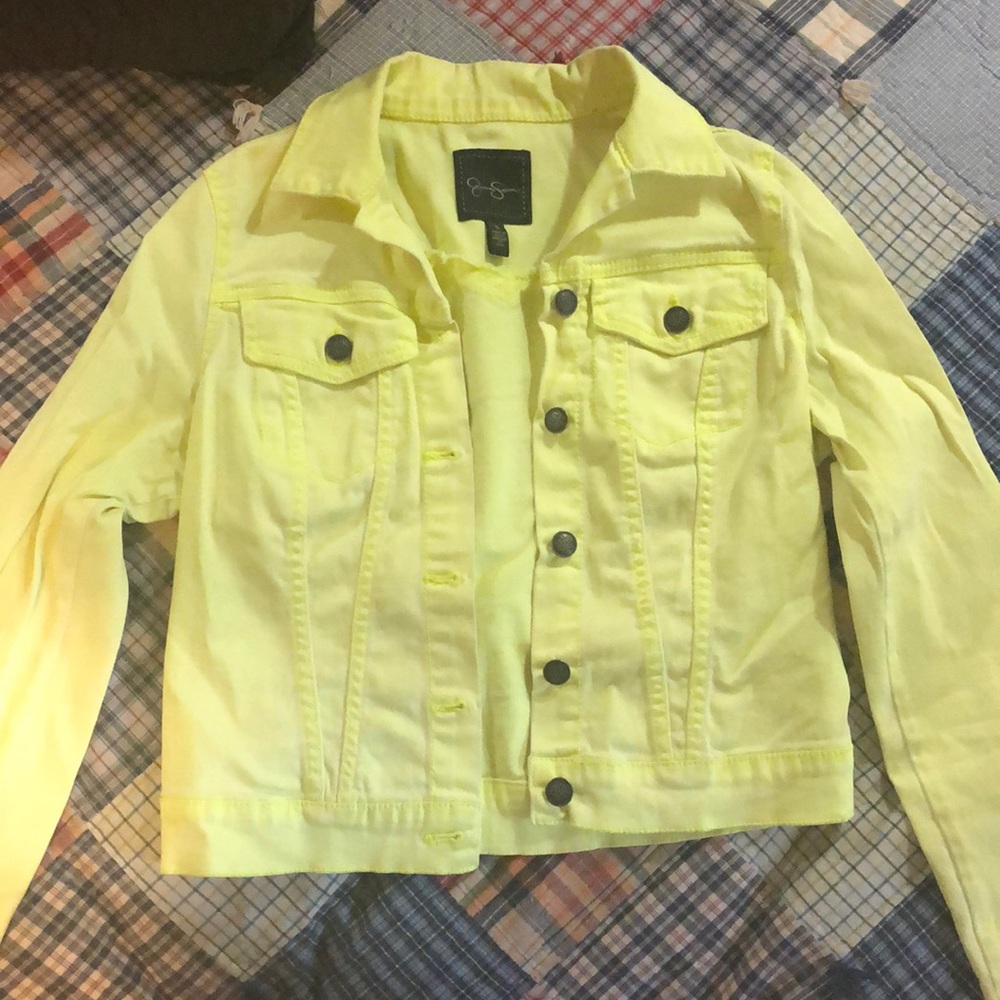 Bright yellow denim jacket